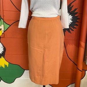 Pastel Orange 1950s wool pencil skirt